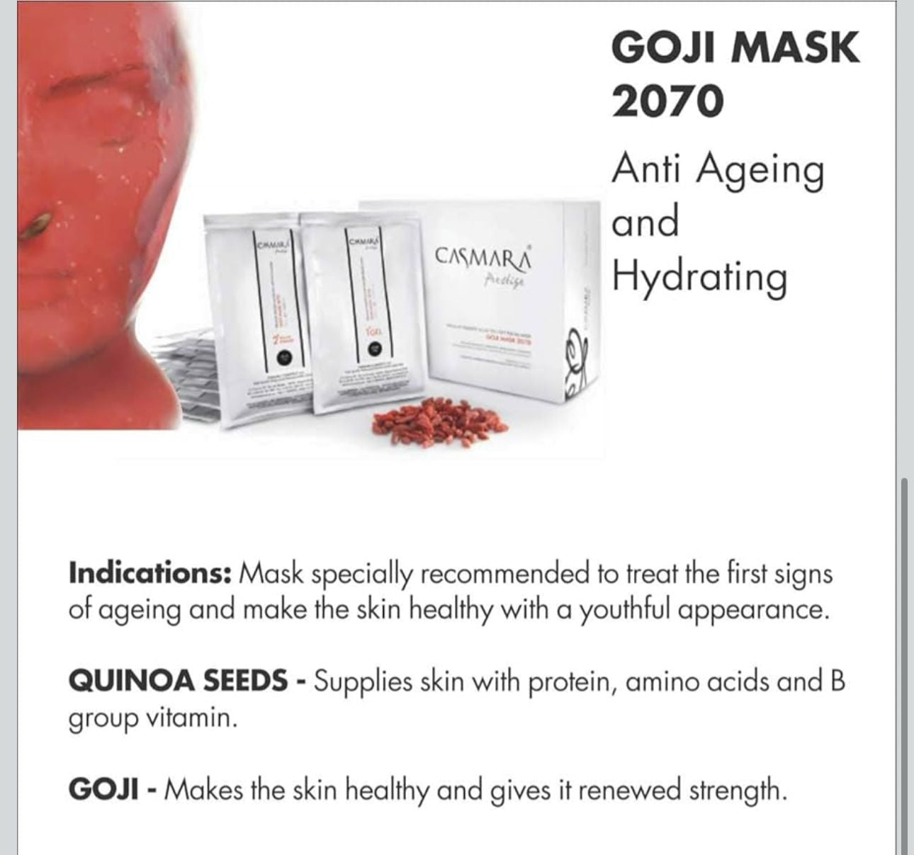 GoJi MASK 2070  Anti Ageing and Hidrating